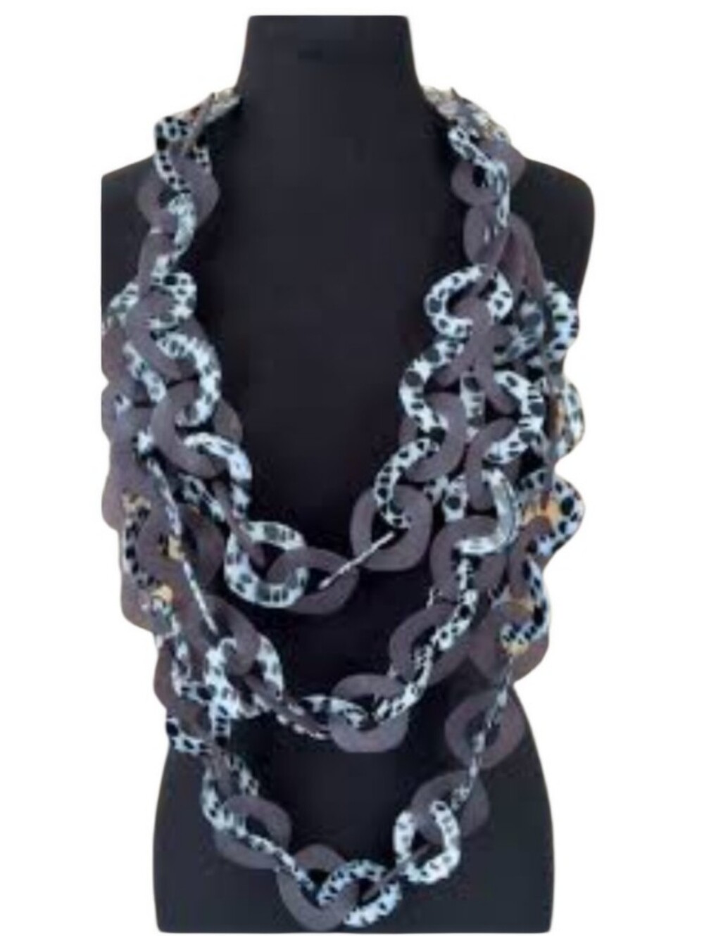 SASSY JONES Chunky Chain Statement Necklace - Black & Brown